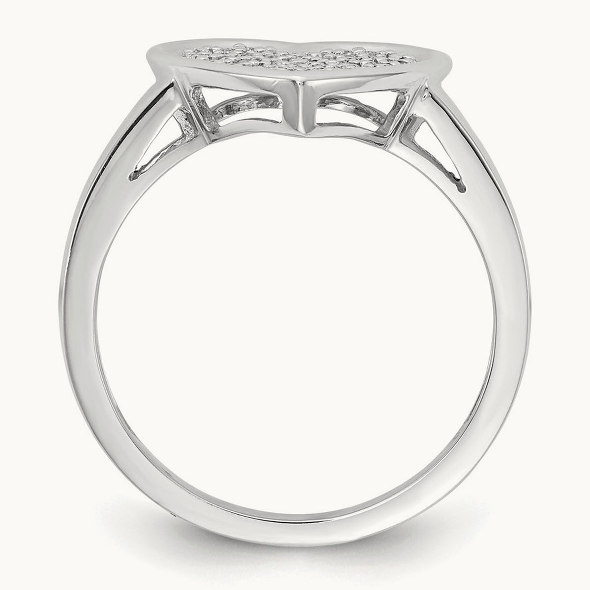 Diamond Fancy Heart Ring, 14K White Gold
