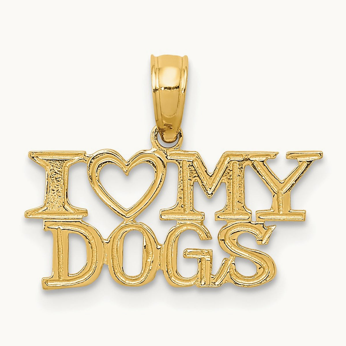 I HEART MY DOGS Pendant, 14K