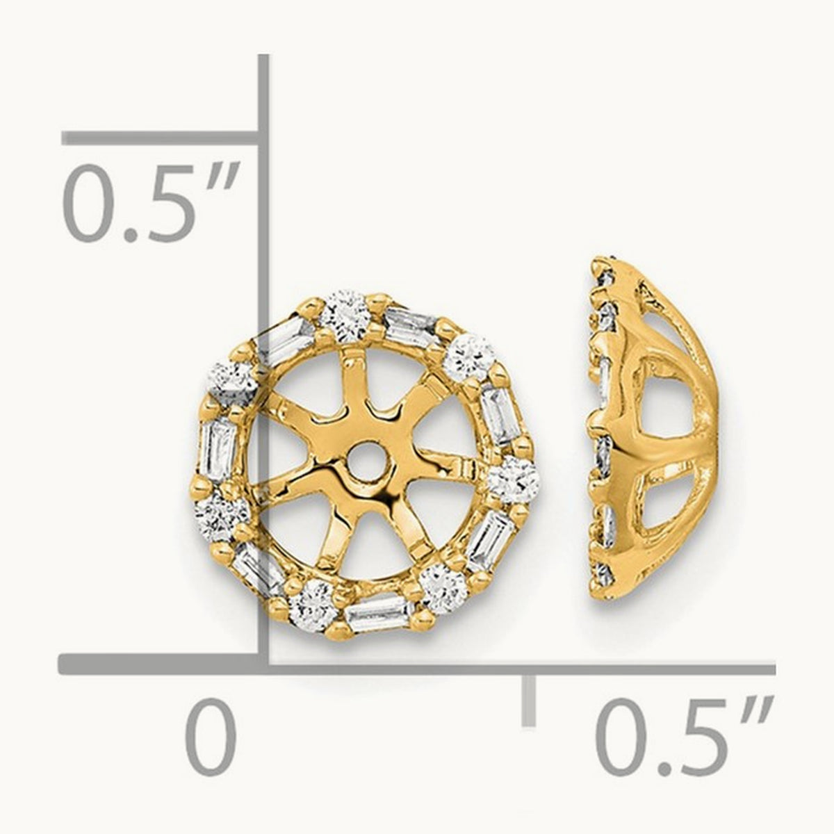 Diamond Earring Jackets — 14K Yellow Gold, 9mm