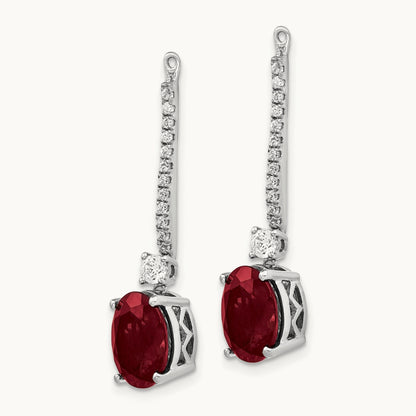 Created Ruby Earring Jackets, 0.50 ct tw Lab-Grown Diamond