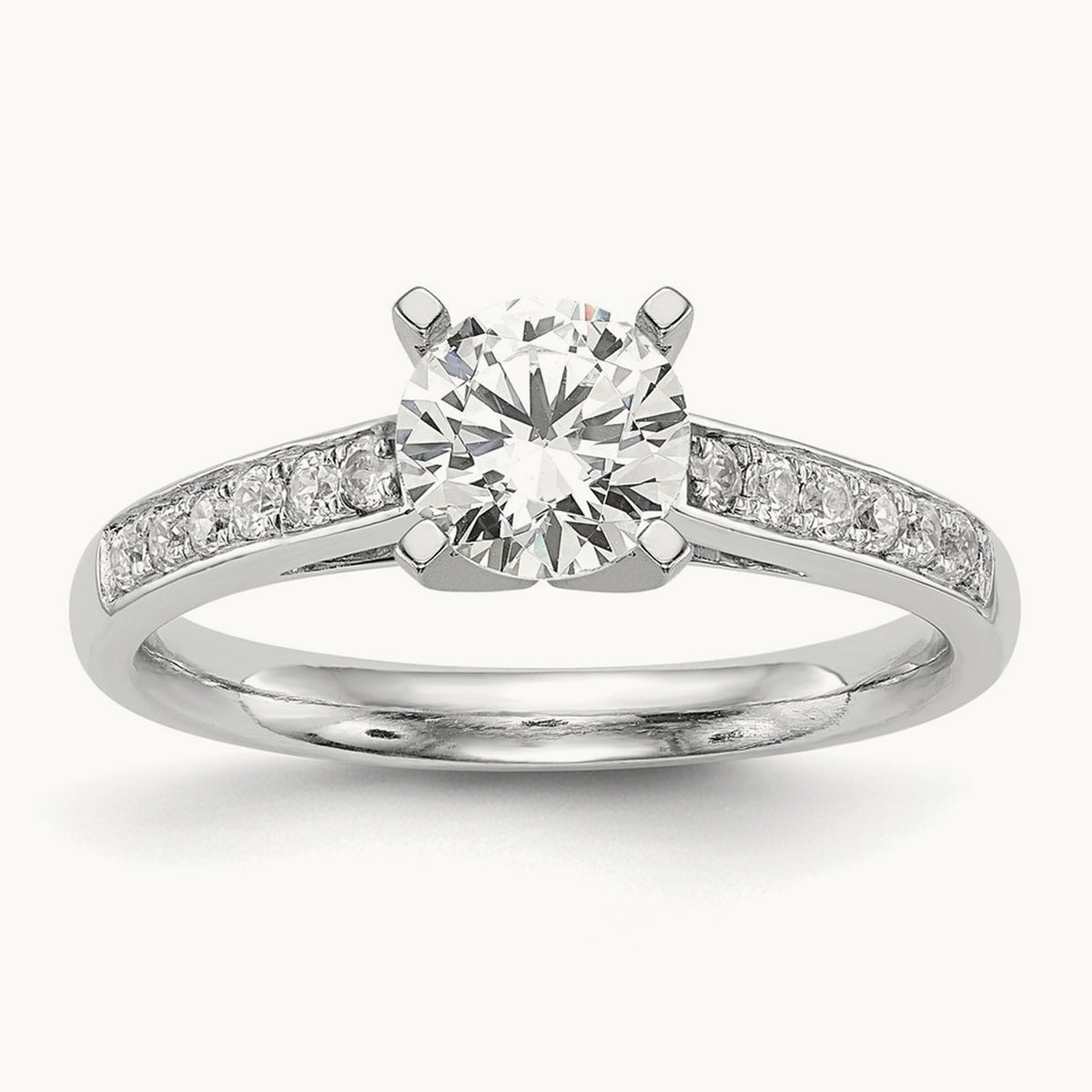 Semi-Mount Peg Set Engagement Ring, 0.25 ct tw Lab-Grown Diamond