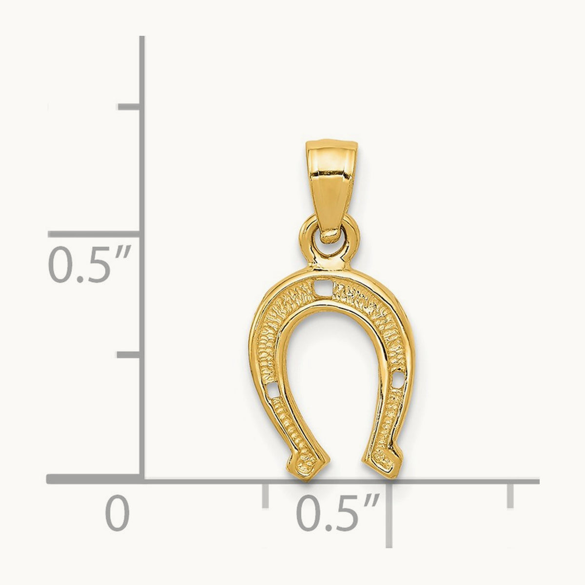 Horseshoe Pendant, 14K