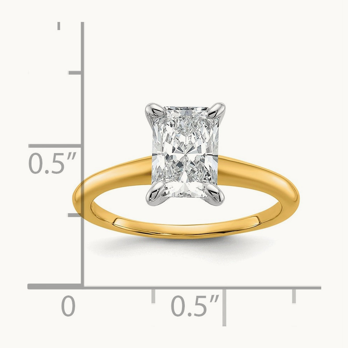Radiant 8X Ring, 1.50 ct tw Lab-Grown Diamond — 14K Two-Tone