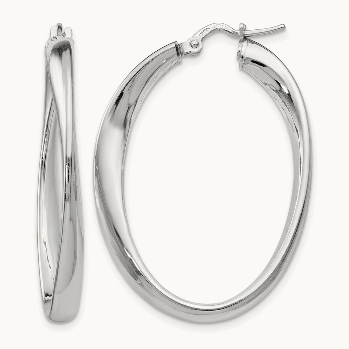 RH- Polished Twisted Oval Hoop Earrings — Leslie's — 36mm