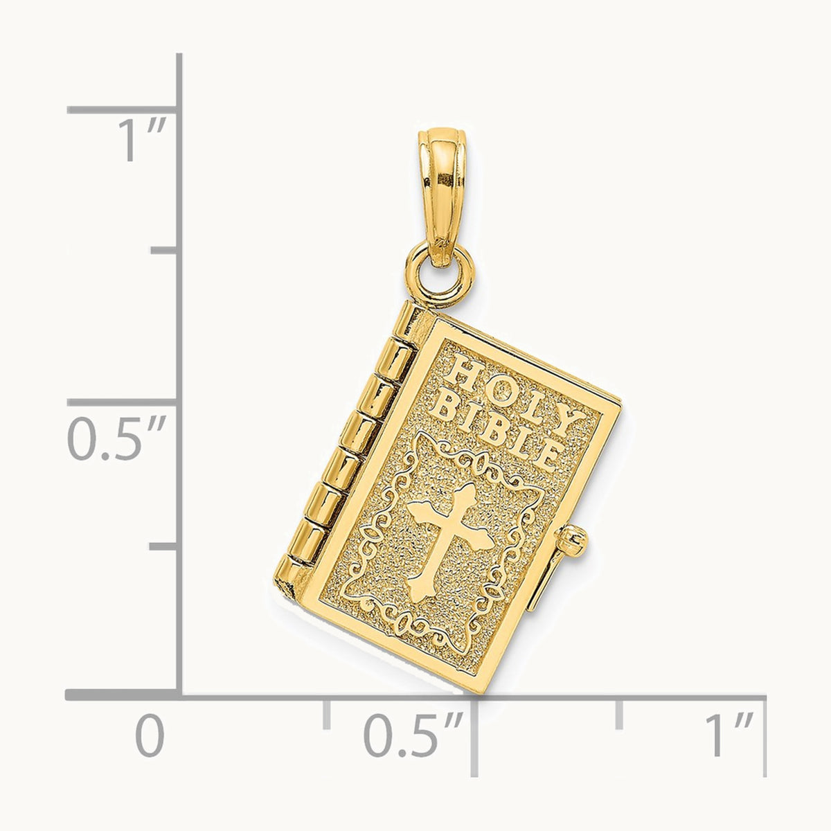 3-D Moveable Pages Holy Bible w/ Lords Prayer Charm, 14K