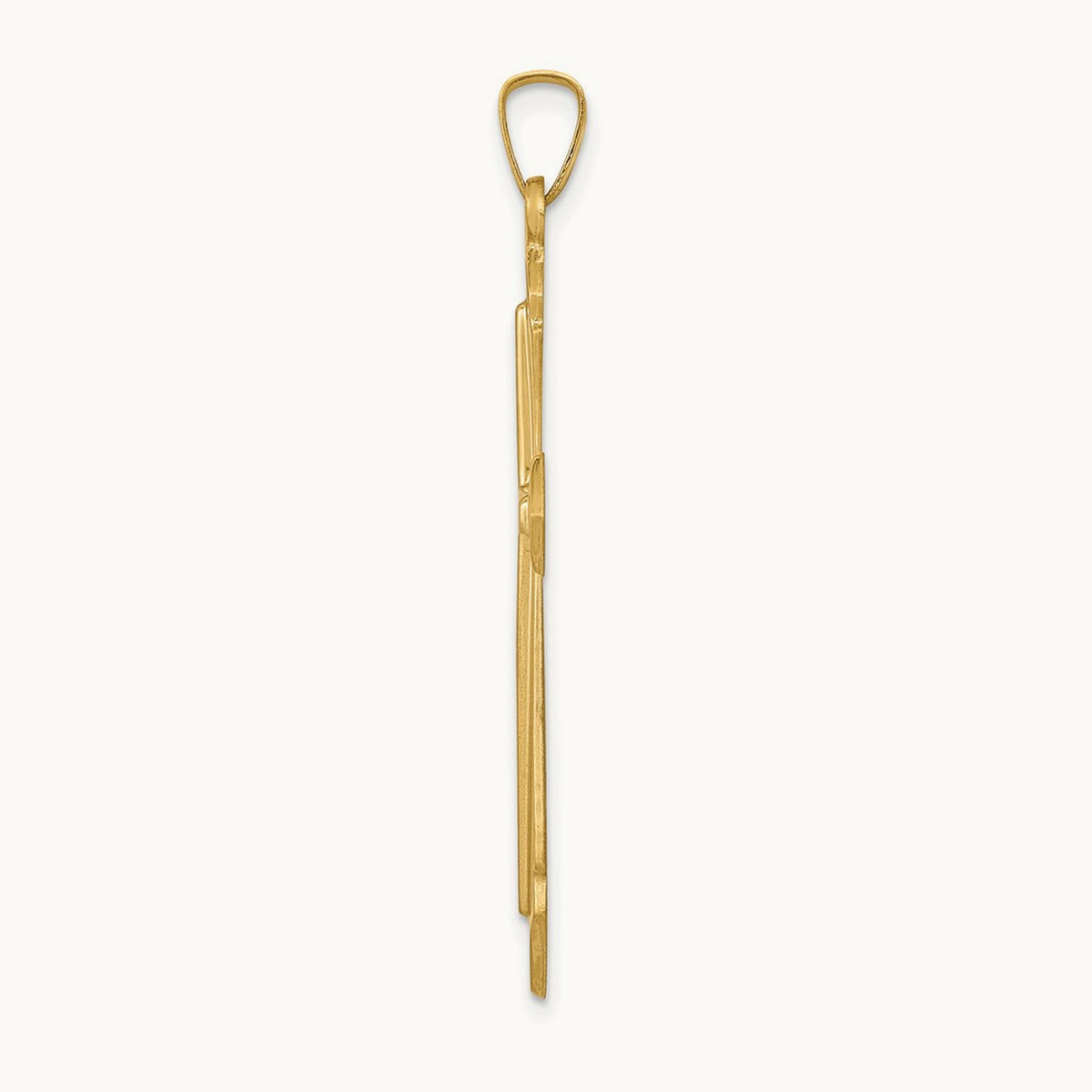 Polished and Satin Passion Cross Pendant, 14K