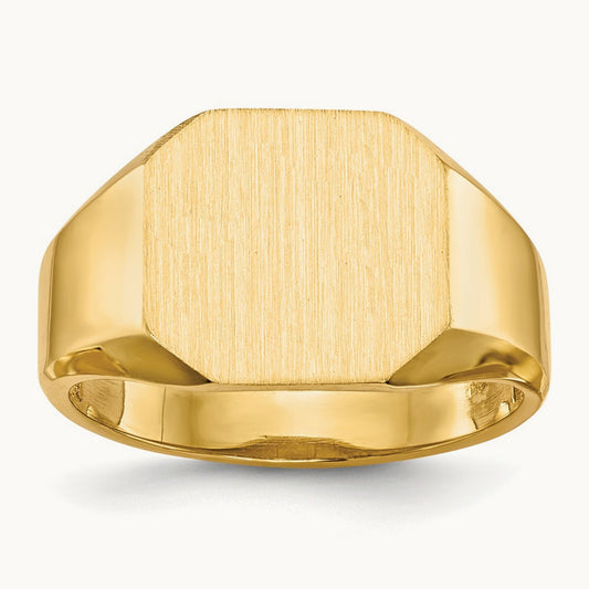 12.5x11. Open Back Signet Ring, 0mm, 14K