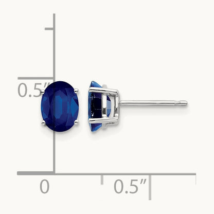 Sapphire Earrings, 14K White Gold