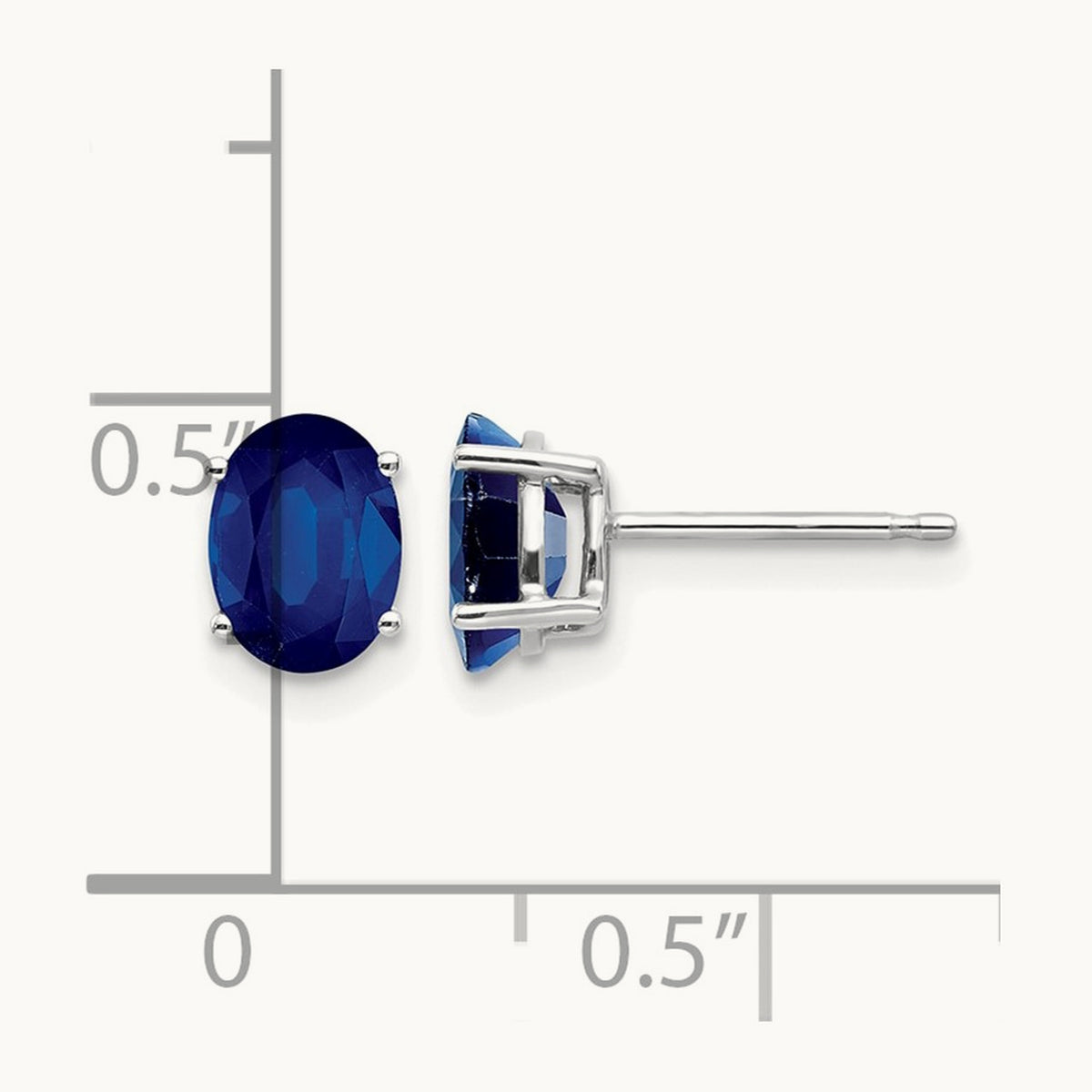 Sapphire Earrings, 14K White Gold