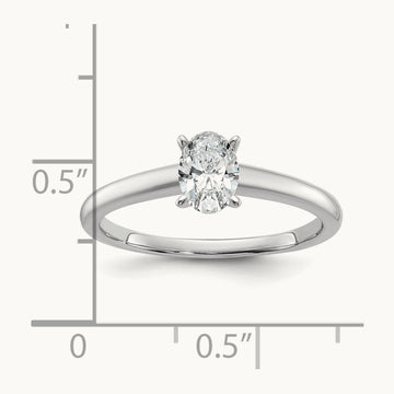 Oval Solitaire Engagement Ring, 0.50-5.00 ct tw Lab-Grown Diamond — 1/2 ct, 14K White Gold