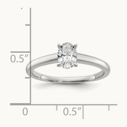 Oval Solitaire Engagement Ring, 0.50-5.00 ct tw Lab-Grown Diamond — 1/2 ct, 14K White Gold
