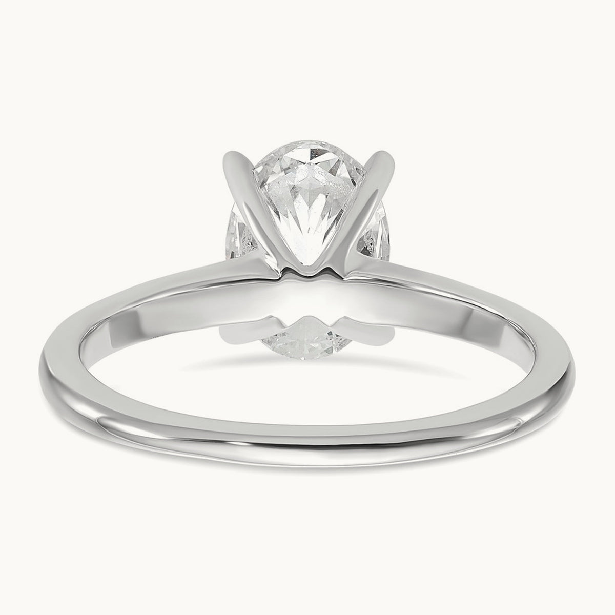 Oval Solitaire Engagement Ring, 0.50-5.00 ct tw Lab-Grown Diamond — 1 1/2 ct, 14K White Gold