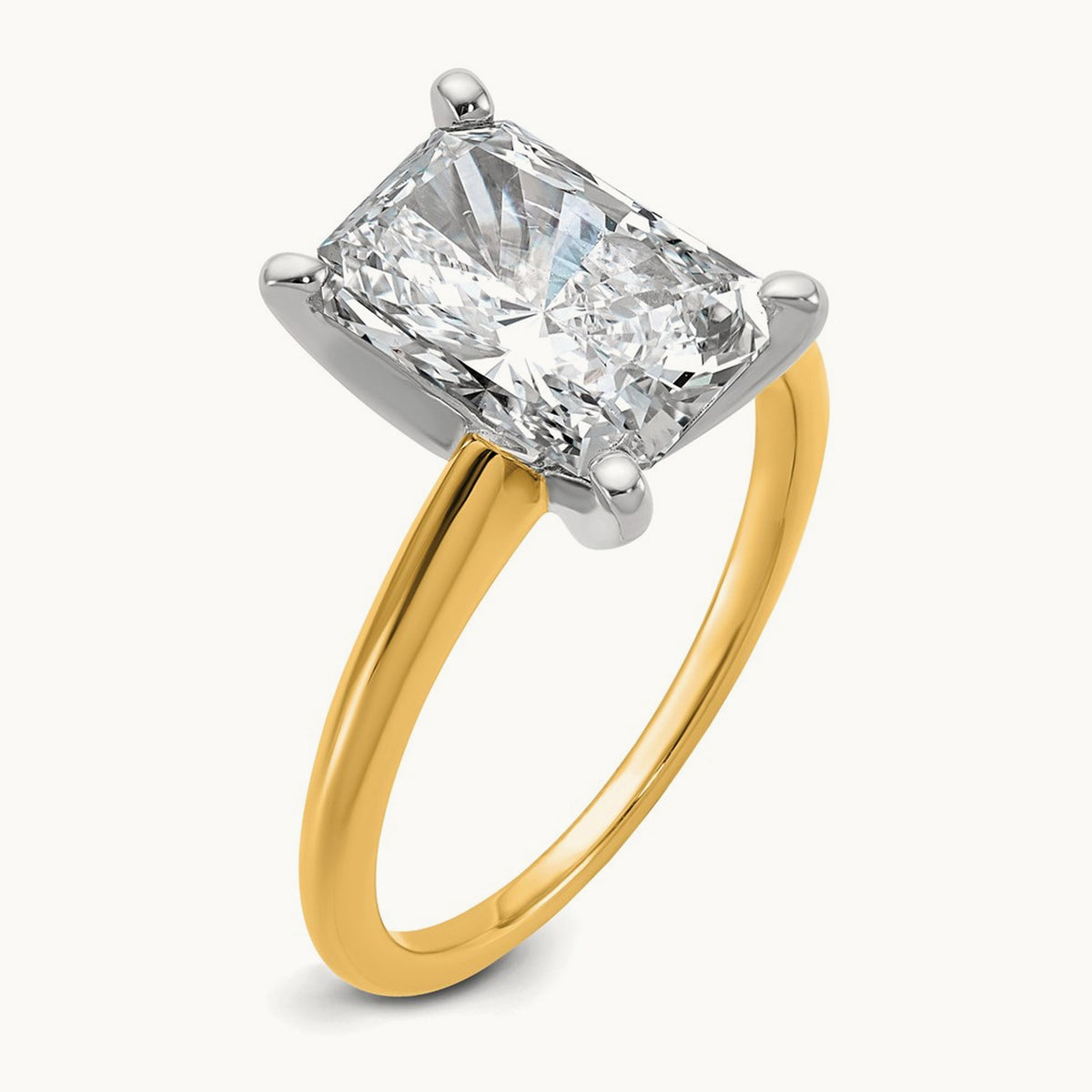 Radiant Solitaire Engagement Ring, 0.50-5.00 ct tw Lab-Grown Diamond — 3 ct, 14K Two-Tone