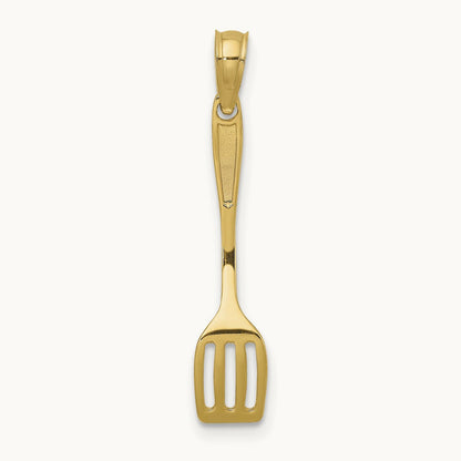 3-D Polished Spatula Charm, 14K