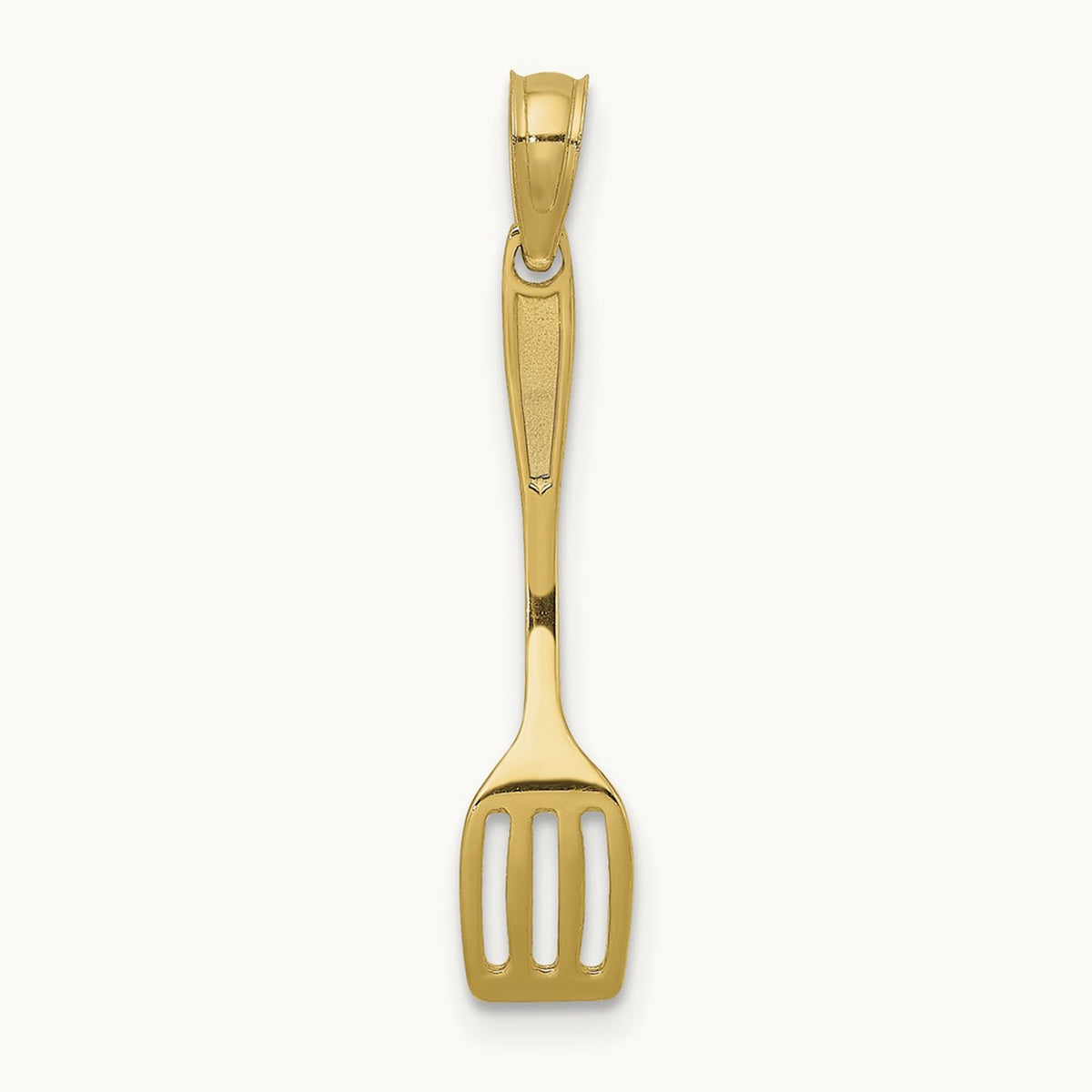 3-D Polished Spatula Charm, 14K