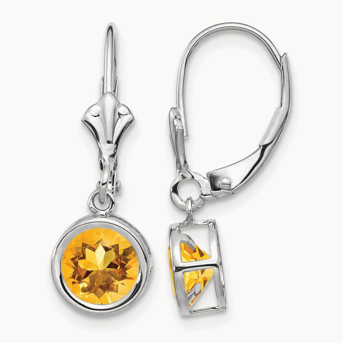 Citrine Leverback Earrings — photo set