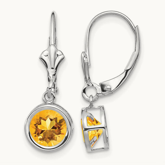Citrine Leverback Earrings — photo set