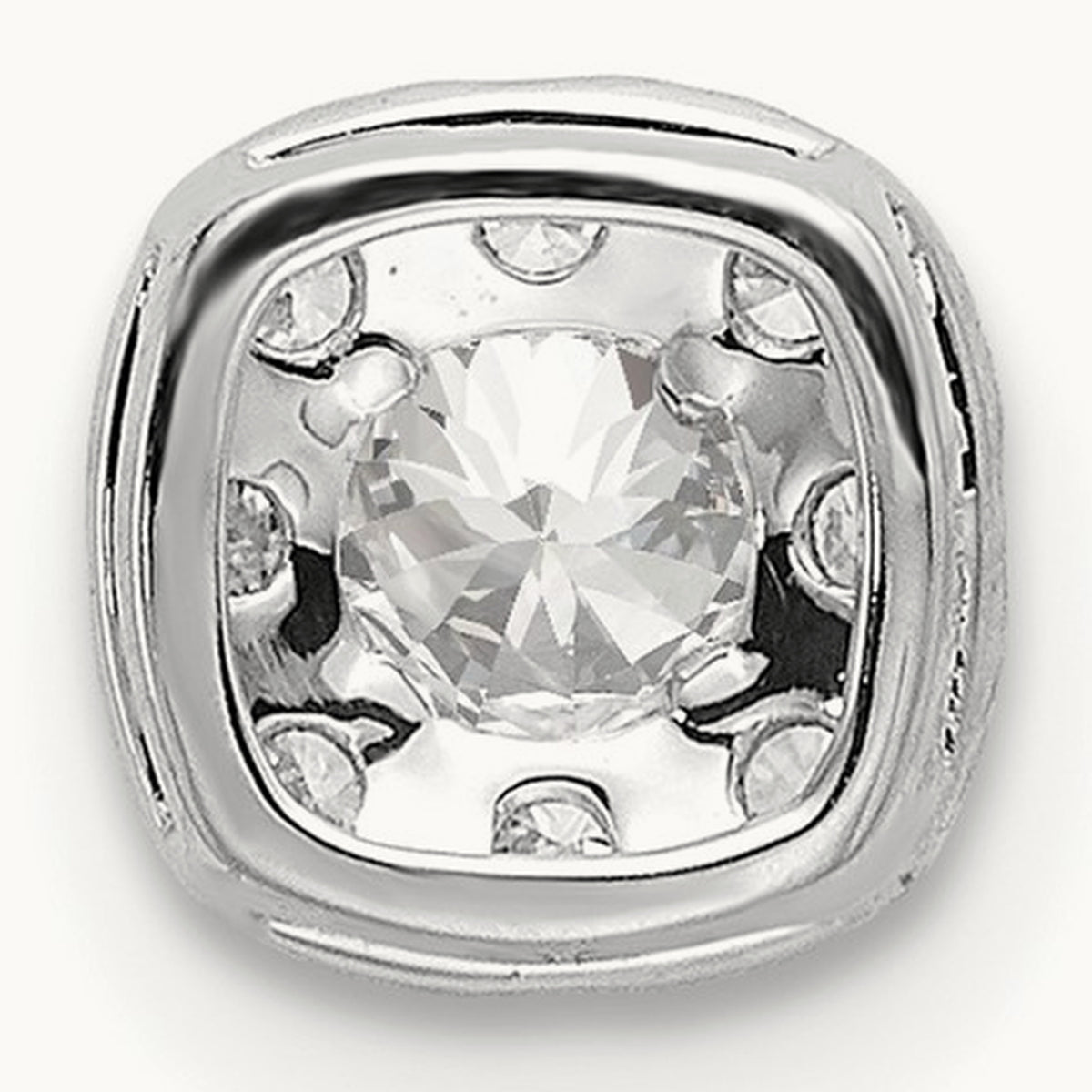 Cushion Halo Slide Pendant, 0.25-1.00 ct tw Lab-Grown Diamond — 1/3 ct, 14K White Gold