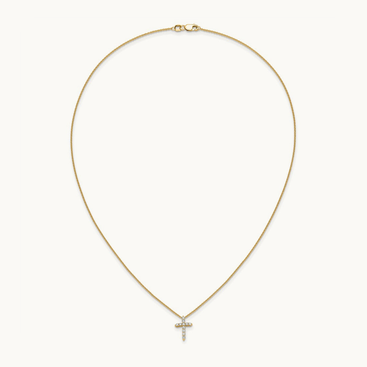 Diamond Cross 18 inch Necklace, 14K