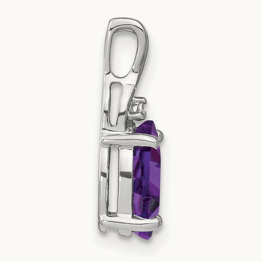Oval Amethyst and Diamond Pendant — photo set