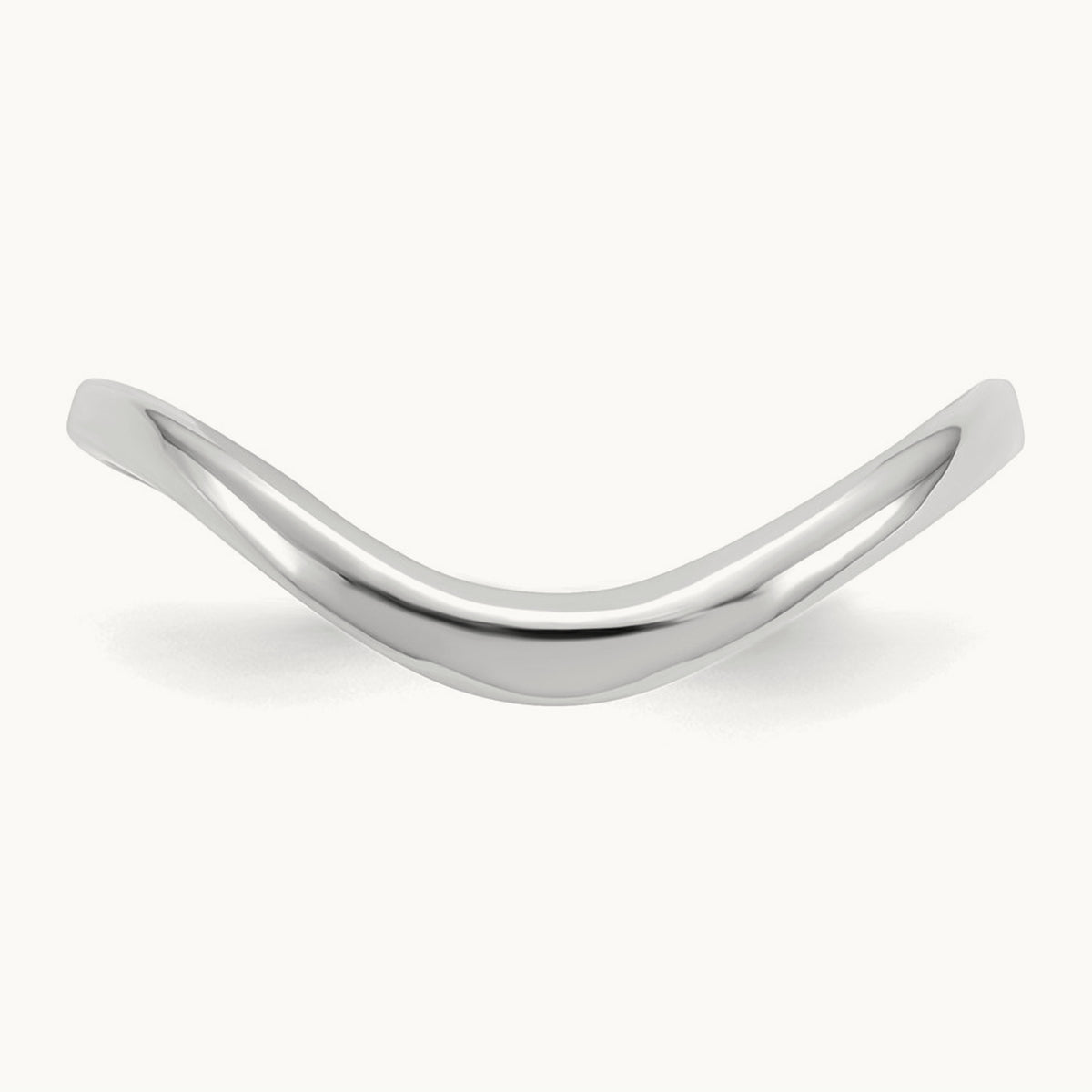 Polished Wave Fashion Thumb Ring, 14K White Gold