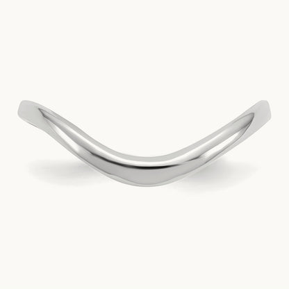 Polished Wave Fashion Thumb Ring, 14K White Gold