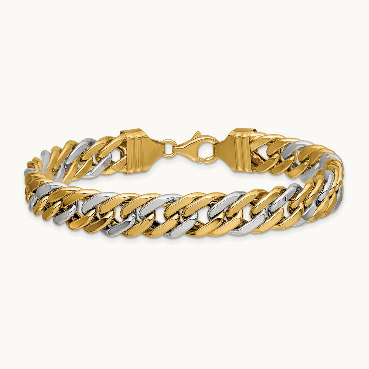 8 inch Curb Link Bracelet, 14K Two-tone