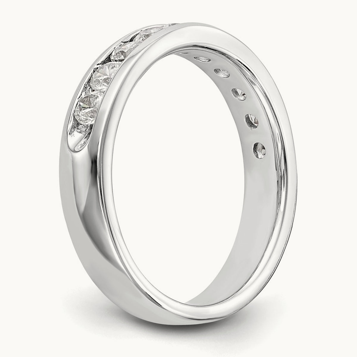 10-Stone Diamond Channel Band, 14K White Gold