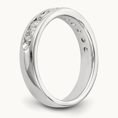 10-Stone Diamond Channel Band, 14K White Gold