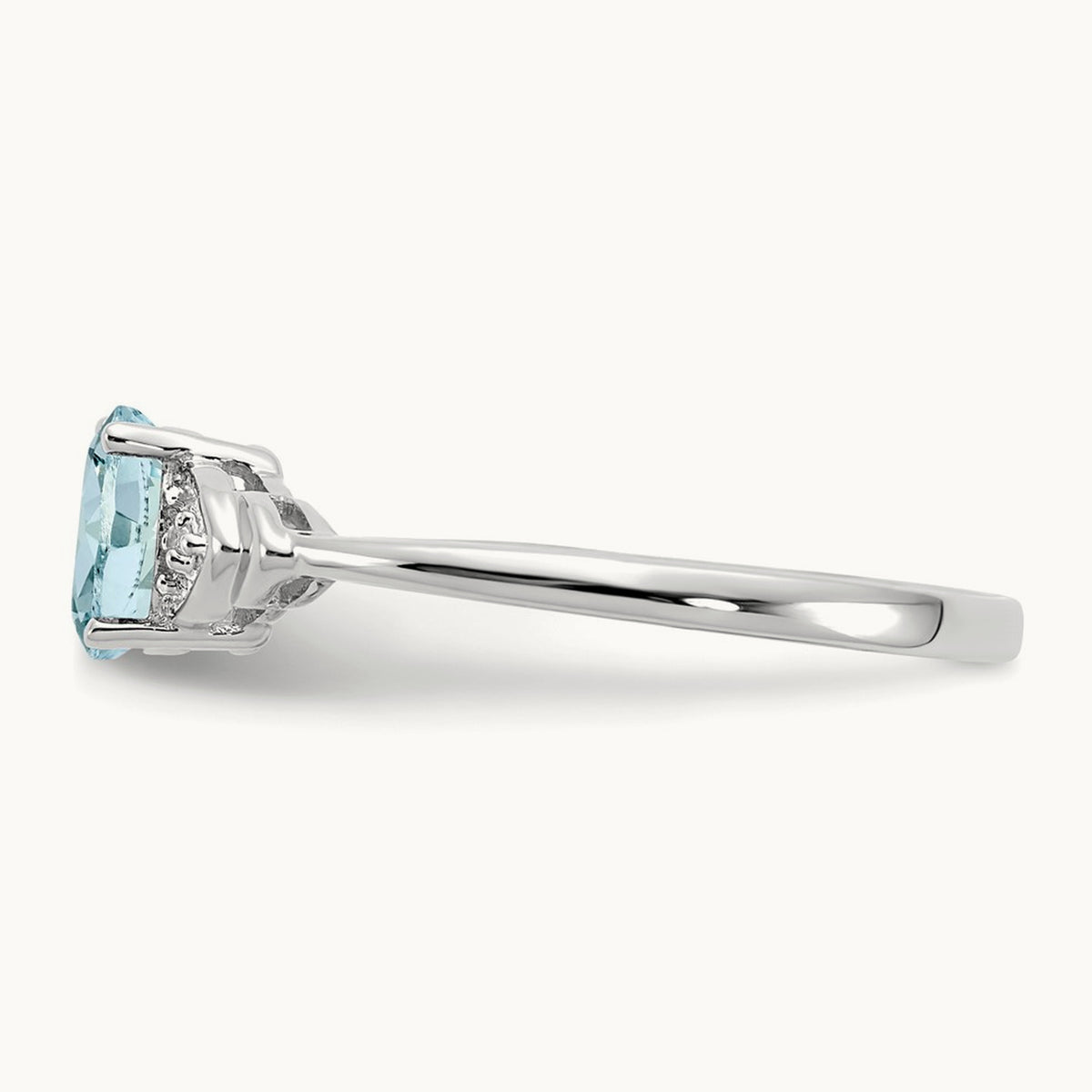 Aquamarine and Diamond Ring, 14K White Gold