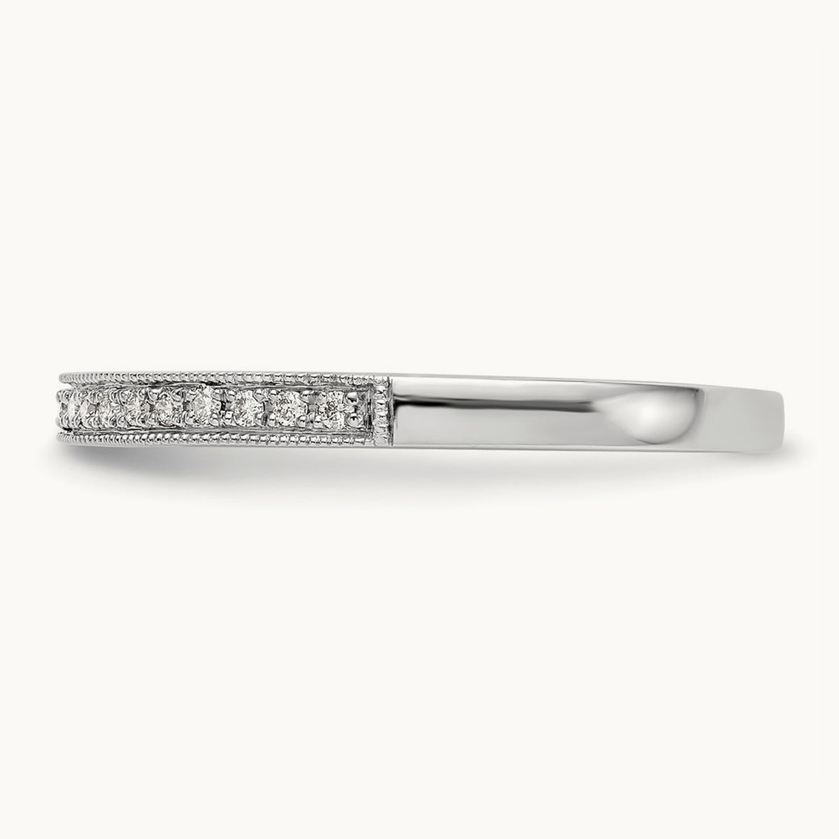 Round Diamond Wedding Band, 14K White Gold