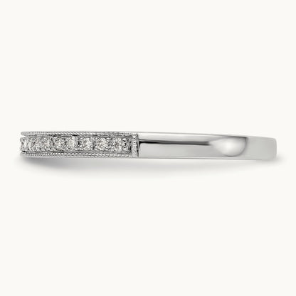 Round Diamond Wedding Band, 14K White Gold