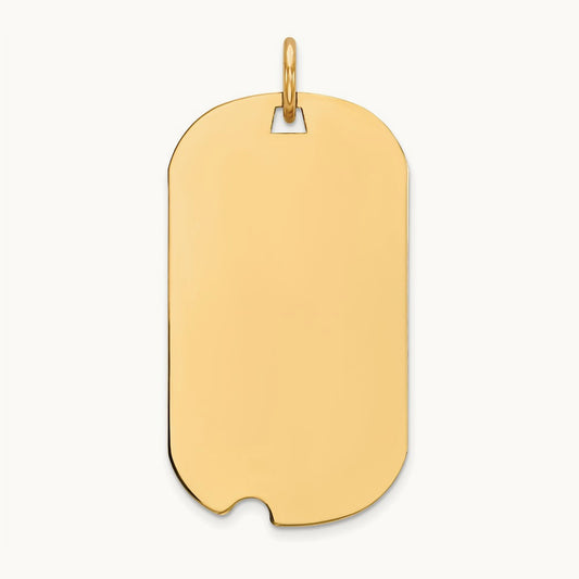 Plain .013 Gauge Engraveable Dog Tag with Notch Disc Charm — 29mm