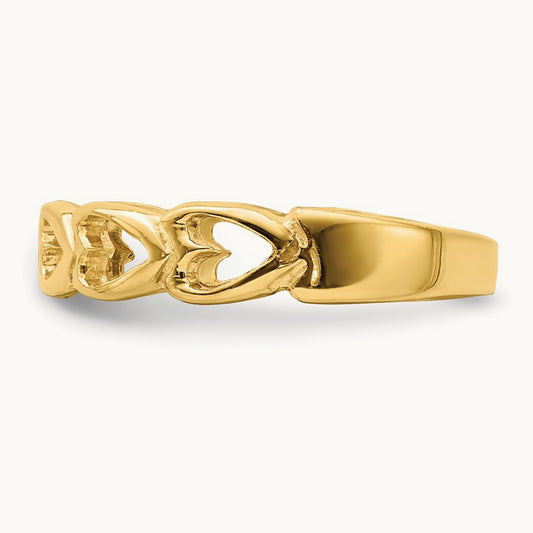 Open Hearts Baby Ring, 14K