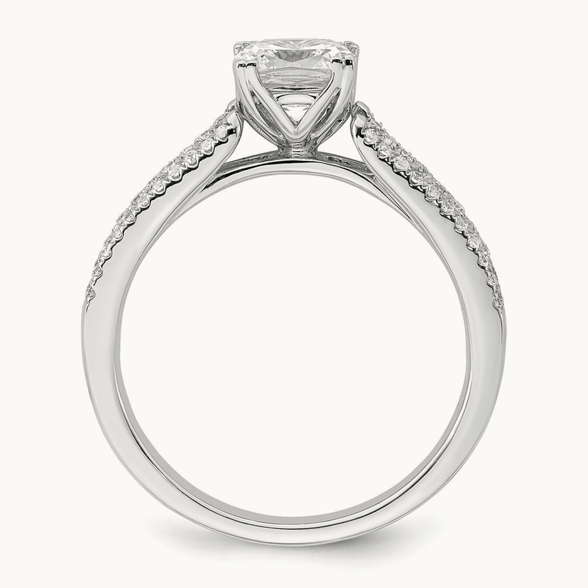 3-Row Cushion Semi-Mount Engagement Ring — 1 ct, 7
