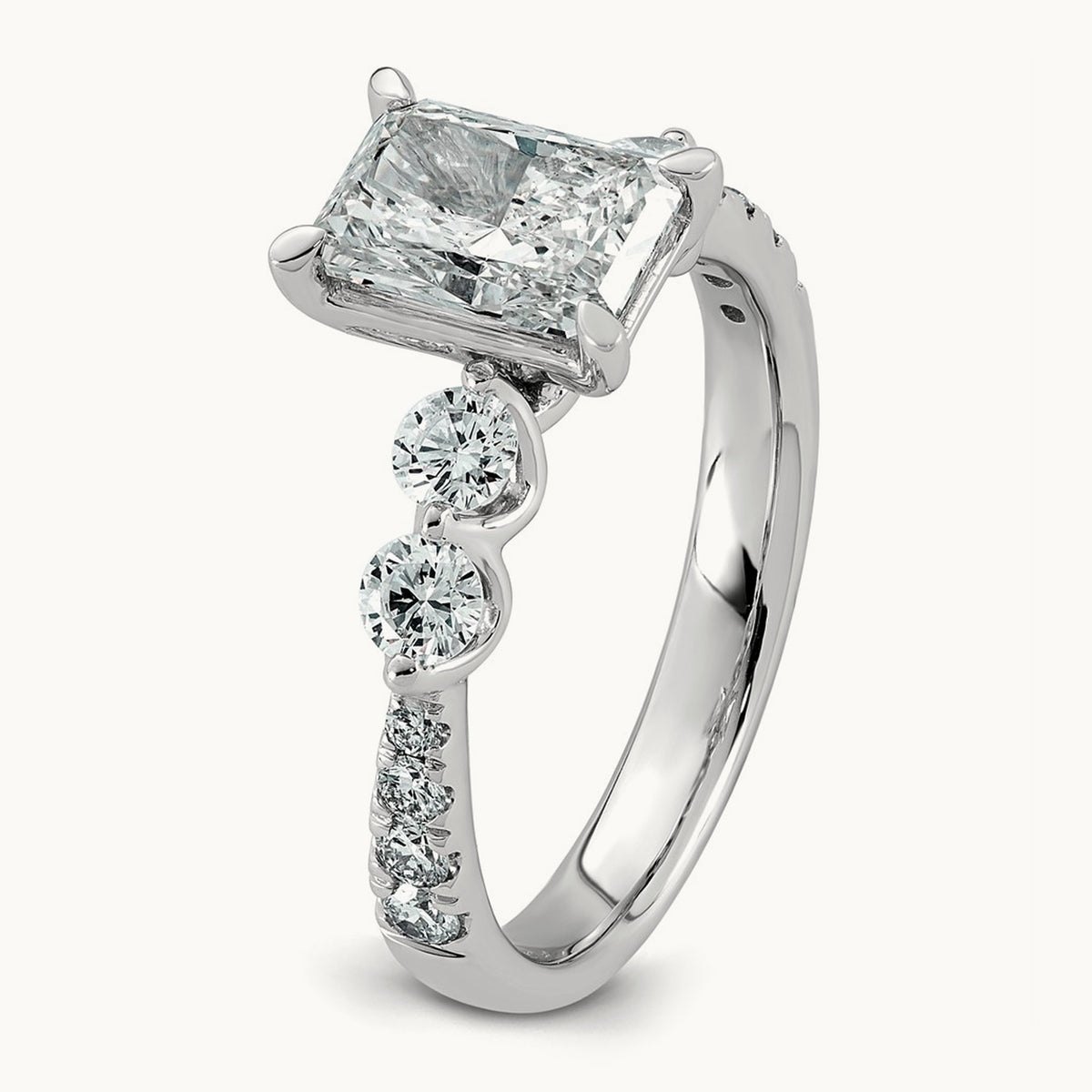 . Radiant Center Ring, 2 1/6-4 7/8 ct Lab-Grown Diamond