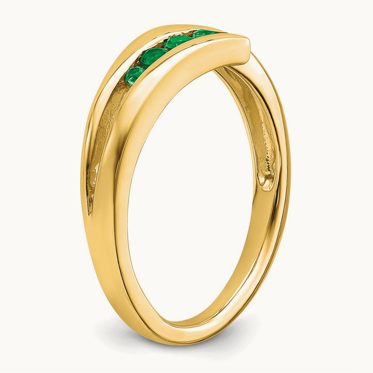 Emerald 4-stone Ring — 14K Yellow Gold, 7