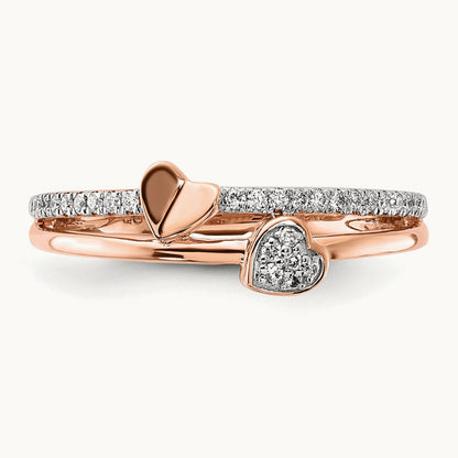 Hearts Ring, 0.10 ct tw Lab-Grown Diamond