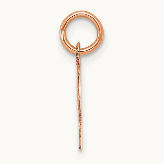 Small Script Letter I Initial Charm, 14K Rose Gold