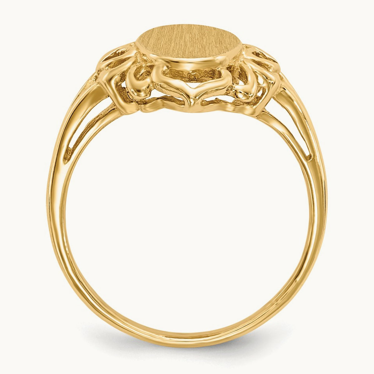 7.5x10. Open Back Signet Ring, 5mm, 14K