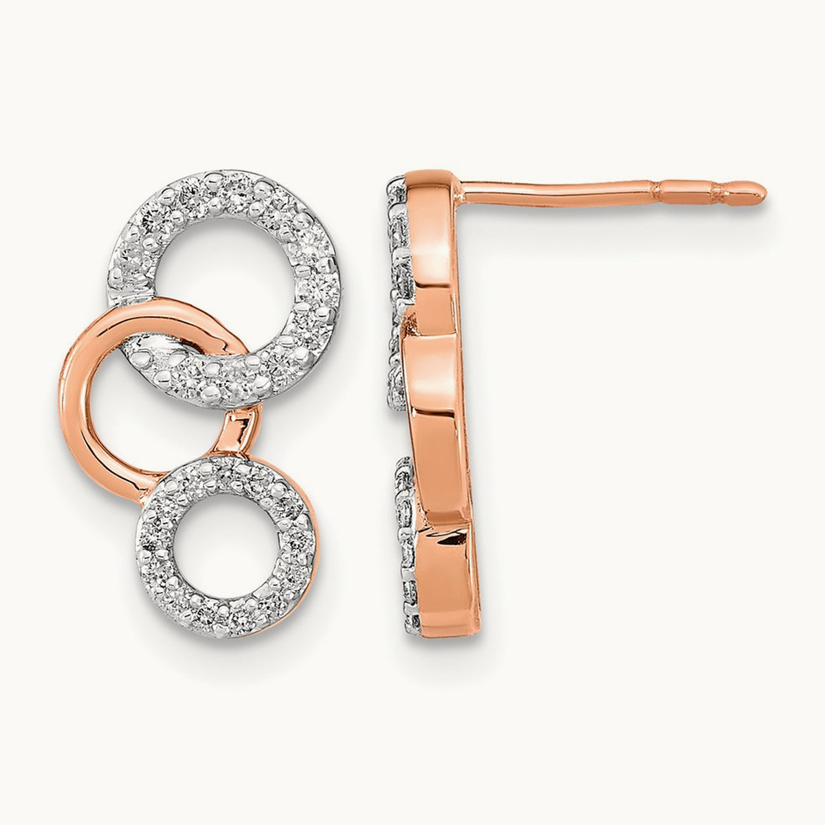 Diamond Circles Post Earrings — photo set