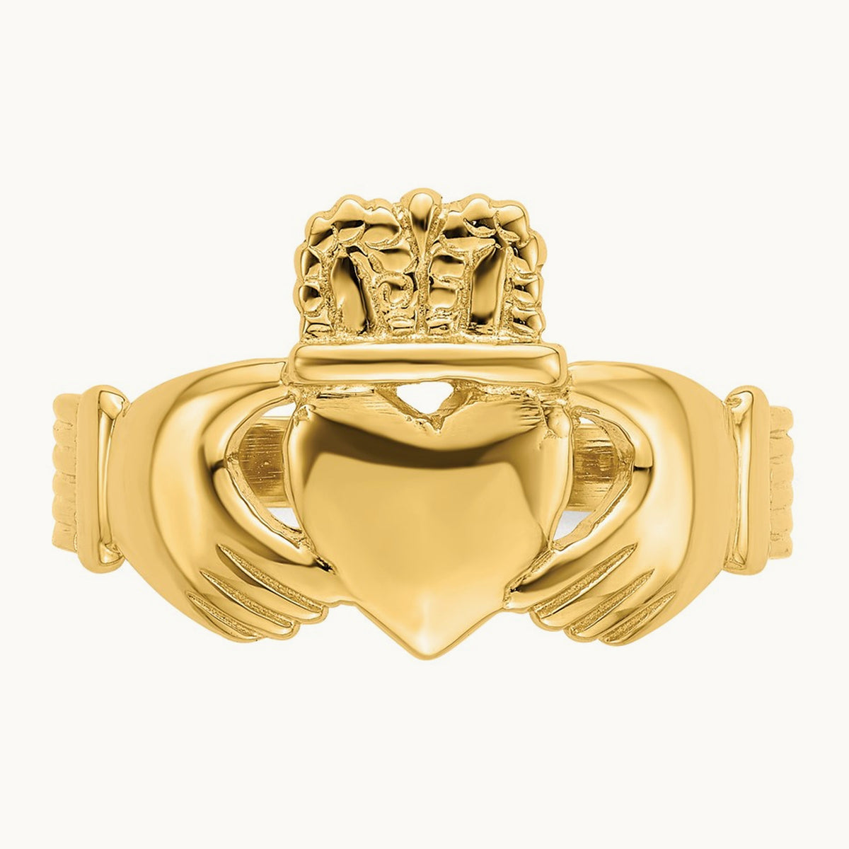 Polished Claddagh Ring (Size 9), 14K