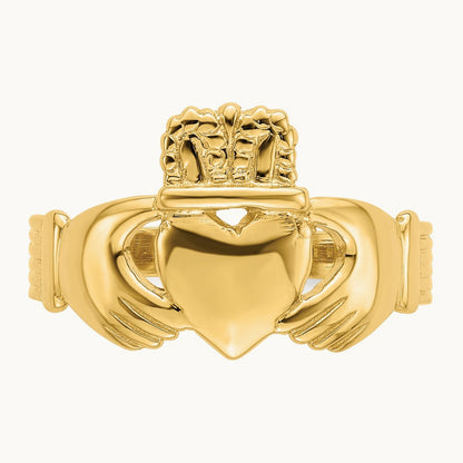 Polished Claddagh Ring (Size 9), 14K