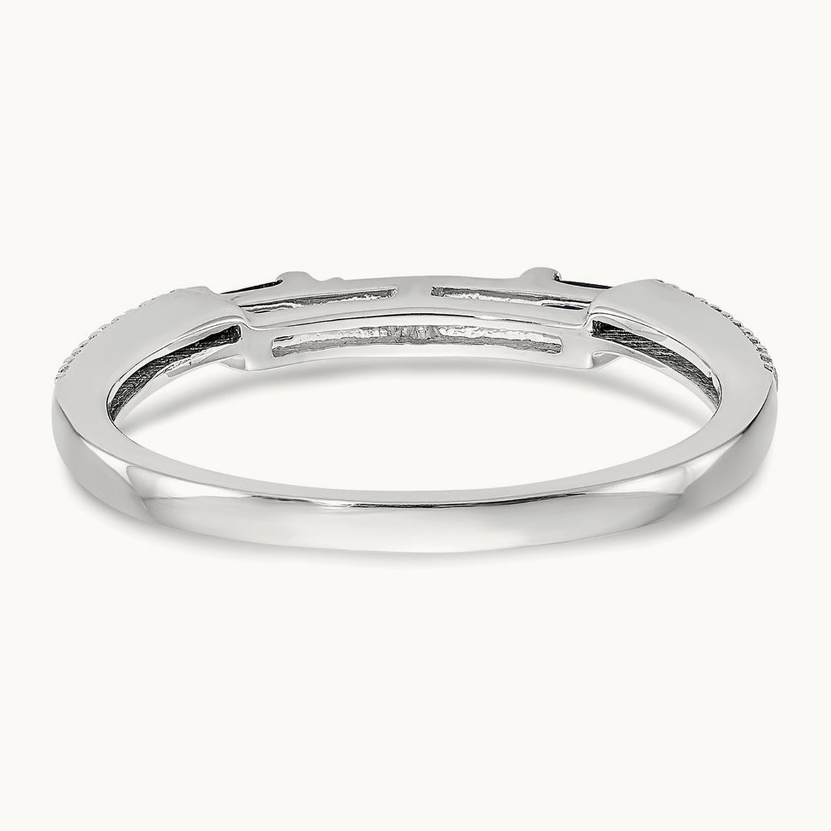 Diamond & Sapphire Wedding Band, 14K White Gold