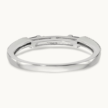 Diamond & Sapphire Wedding Band, 14K White Gold