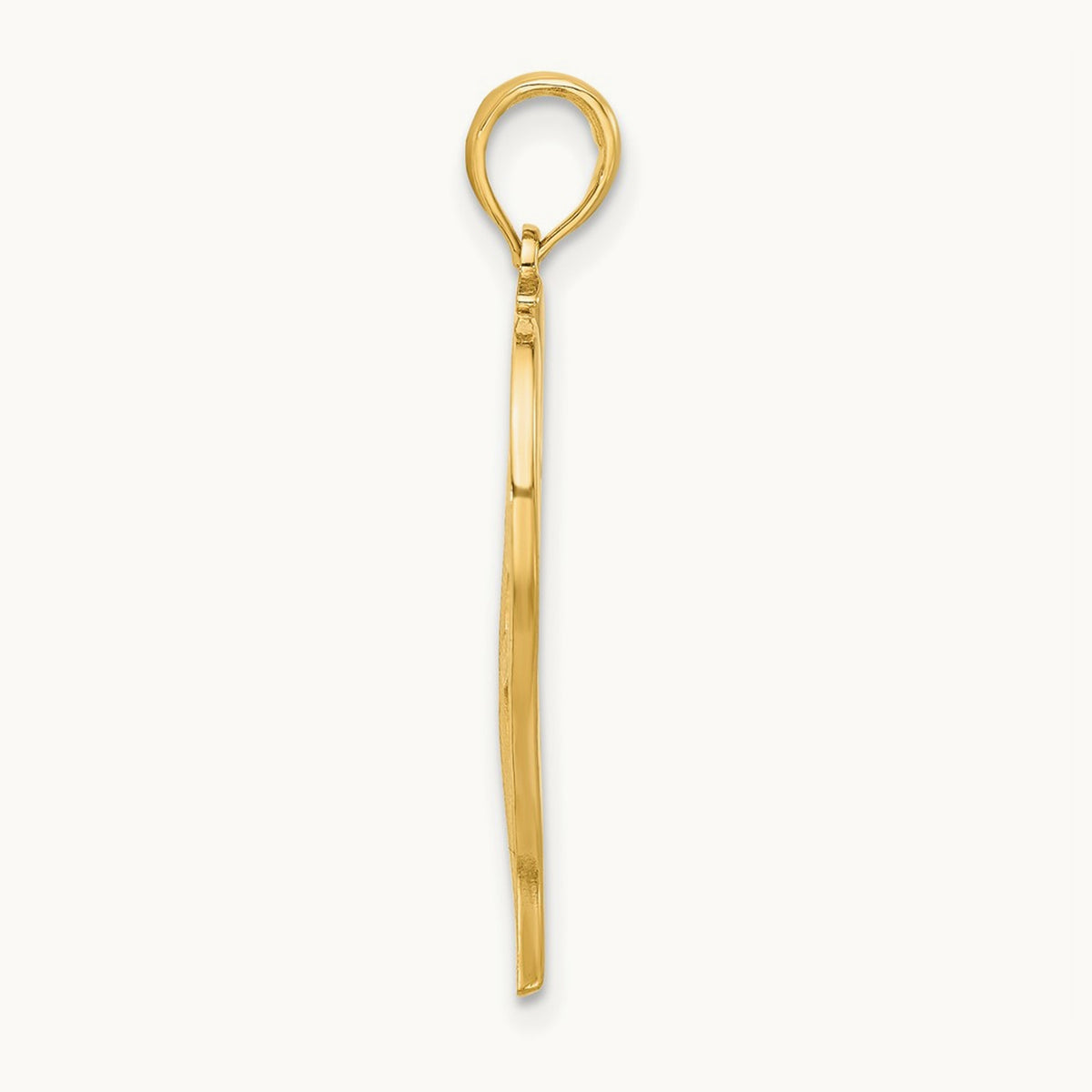 Polished Leaf Pendant, 14K