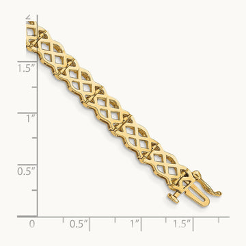 Polished Criss Cross Bracelet, 14K