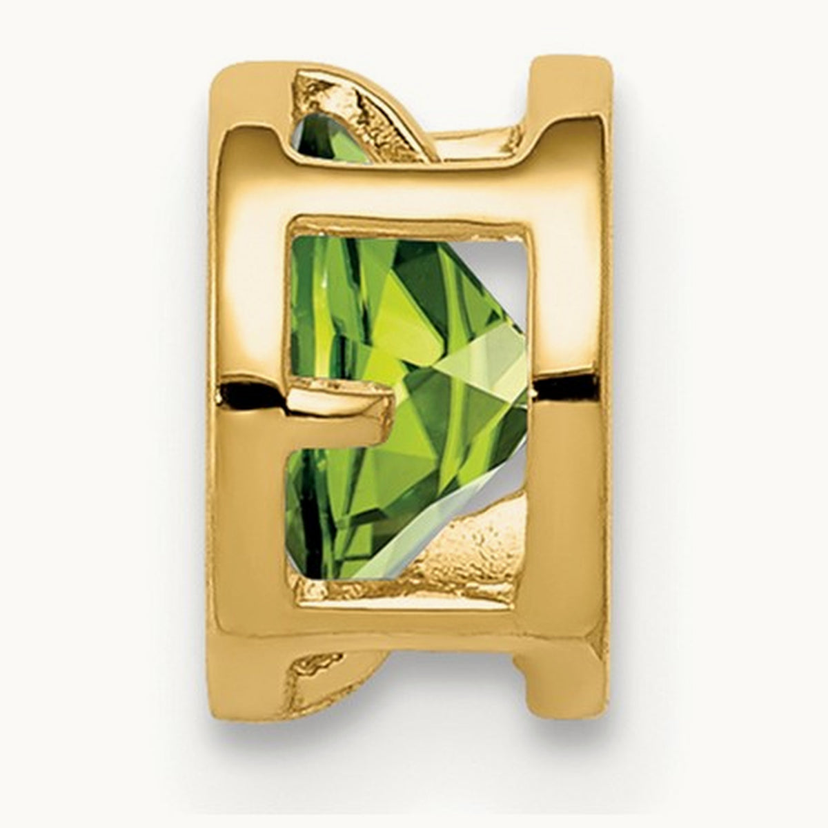Peridot bezel pendant — 5mm