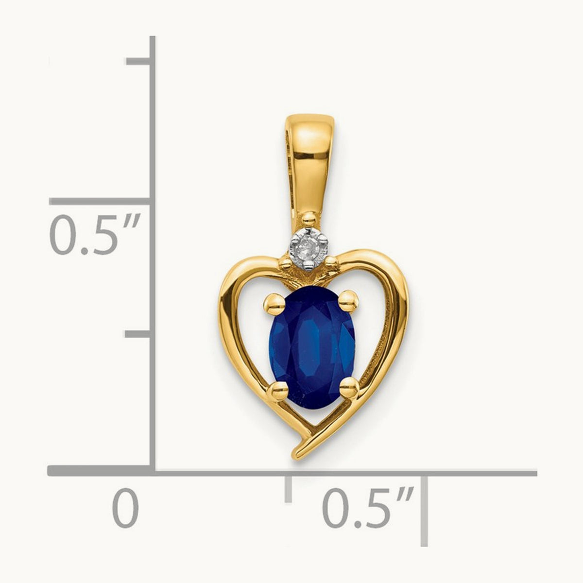 Sapphire and Diamond Heart Pendant — photo set