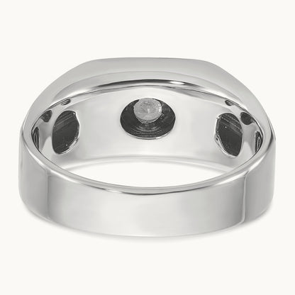 IBGoodman Men's Polished/Satin Diamond Complete Ring, 14K White Gold